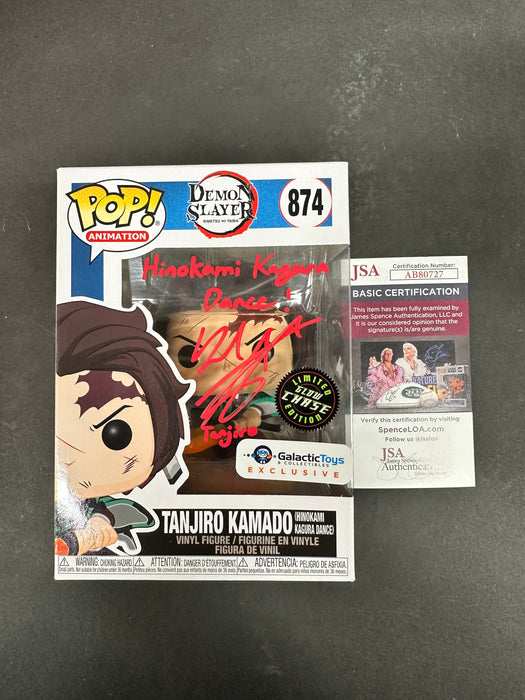 ***Signed*** Tanjiro #874 Limited Glow Chase Edition Galactic Toys Exclusive Funko Pop! Animation Demon Slayer