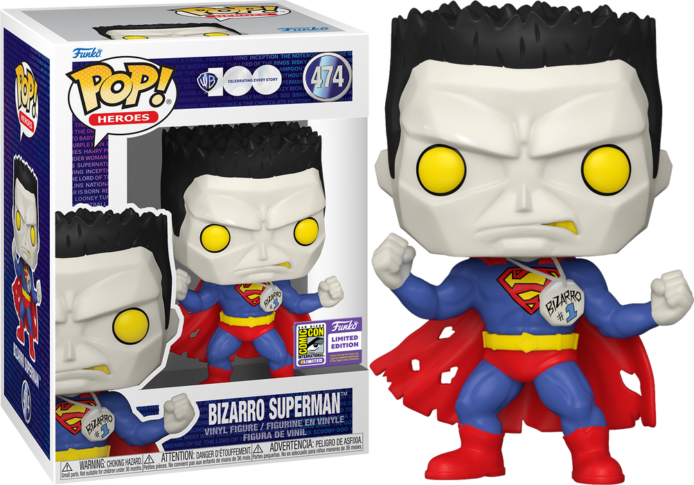 Bizarro Superman #474 2023 San Diego Comic Con Limited Edition Black Light Funko Pop! Heroes DC WB 100