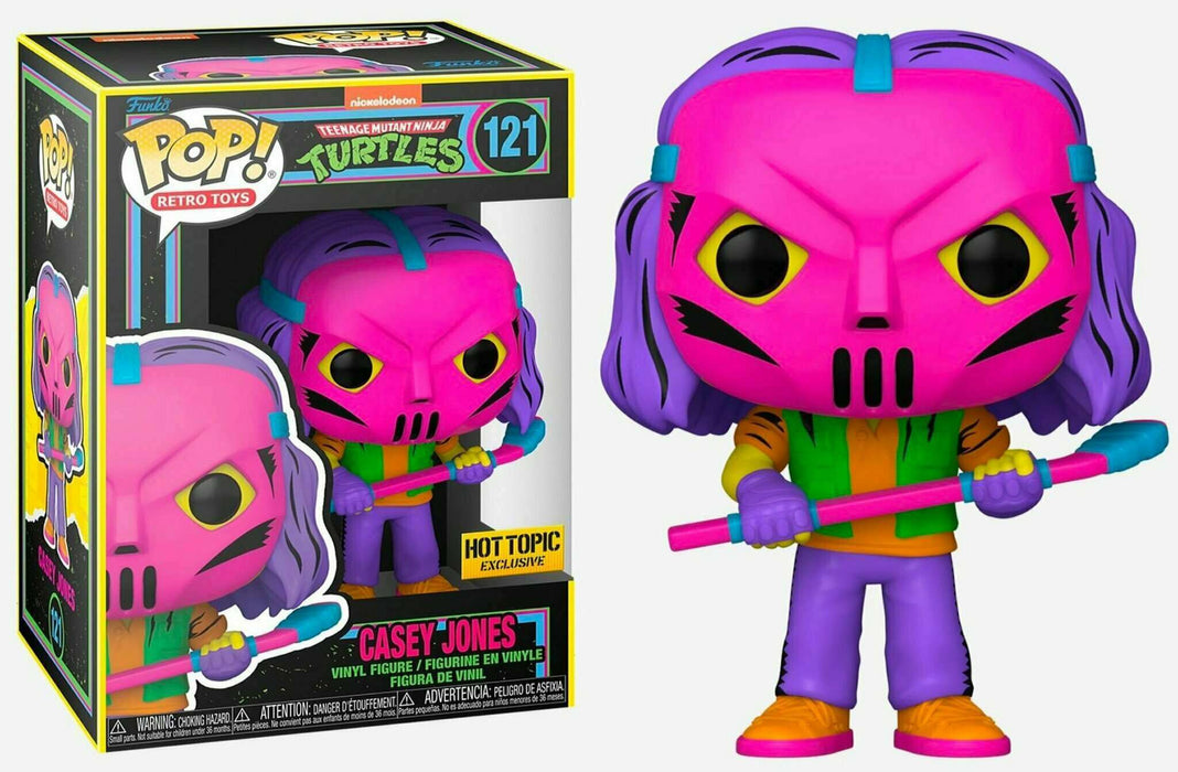 Casey Jones #121 Hot Topic Exclusive Funko Pop! Retro Toys Teenage Mutant Ninja Turtles Black Light