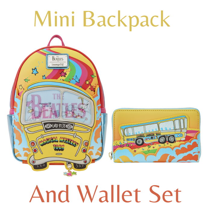 Loungefly The Beatles SGT Peppers Drum Convertible Backpack And Wallet Bundle