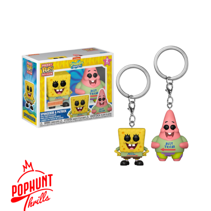 Spongebob and Patrick (2-Pack Keychains) Boxlunch Exclusive Funko Pop! Animation Spongebob Squarepants