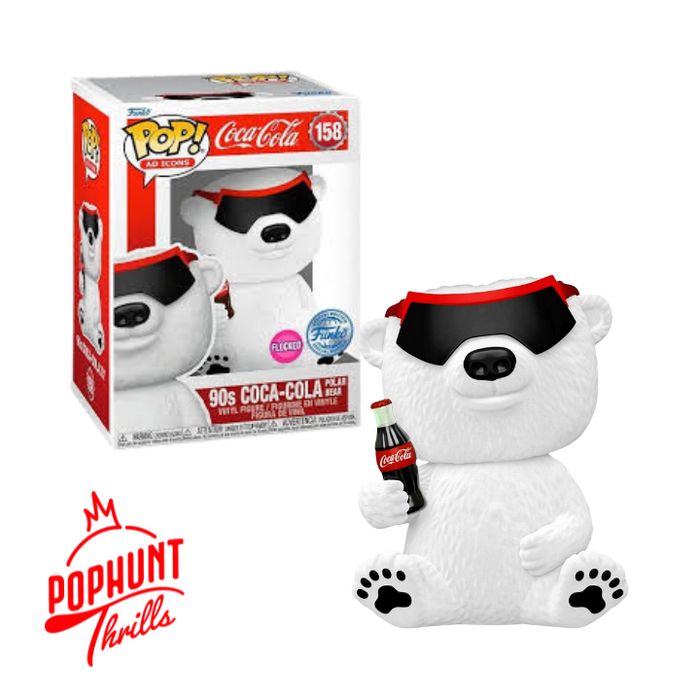 90's Coca-Cola Polar Bear #158 Flocked Funko Special edition Funko Pop! Ad Icons Coca-Cola
