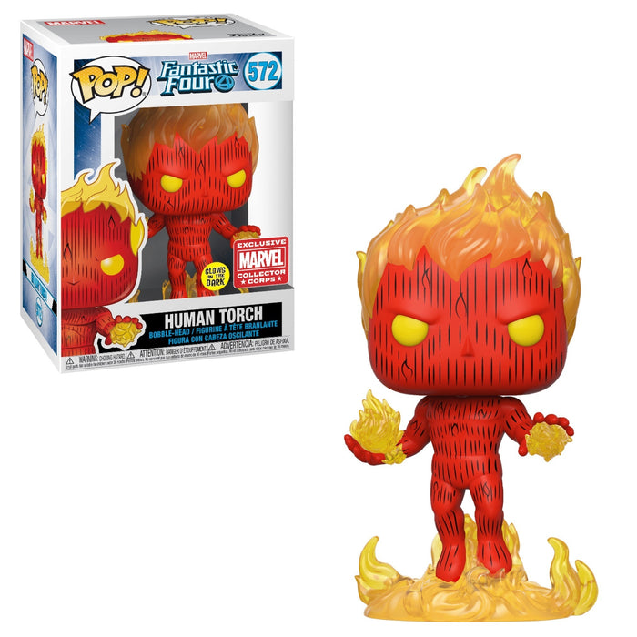 Human Torch #572 Glow In The Dark Collector Corpse Marvel Exclusive Funko Pop! Marvel Fantastic Four