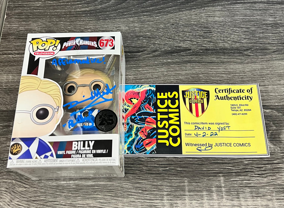 ***Signed*** Billy #673 You Got The Power 25 Years Funko Pop! Television Power Rangers