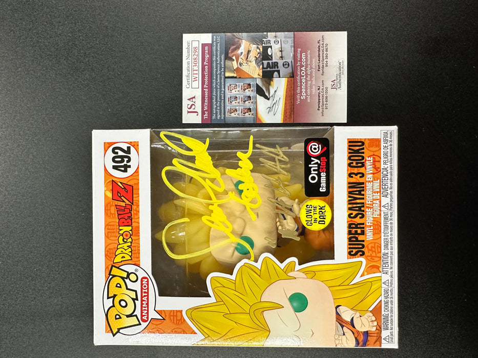***Signed*** Super Saiyan 3 Goku #492 Gamestop Exclusive Glow In The Dark Funko Pop! Animation DragonBall Z