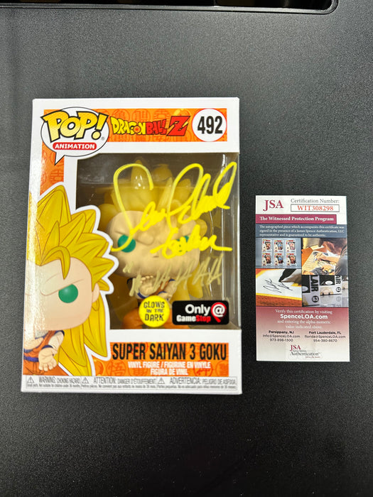 ***Signed*** Super Saiyan 3 Goku #492 Gamestop Exclusive Glow In The Dark Funko Pop! Animation DragonBall Z