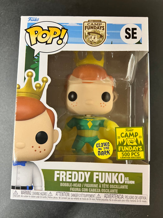Freddy Funko As Vision #SE 2023 Camp Fundays Glow In The Dark (500 Pcs) Funko Pop! Camp FunDays