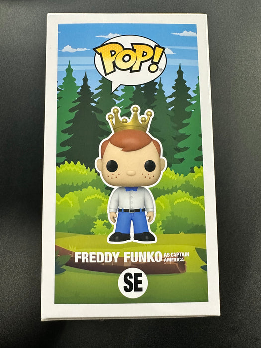Freddy Funko As Captain America #SE Metallic 2023 Camp Fundays (2000 Pcs) Online edition Funko Pop! Camp FunDays