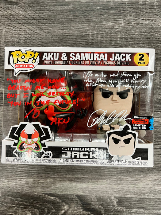 ***Signed*** Aku & Samurai Jack (2-Pack) 2019 Fall Convention Limited Edition Funko Pop! Animation Samurai Jack