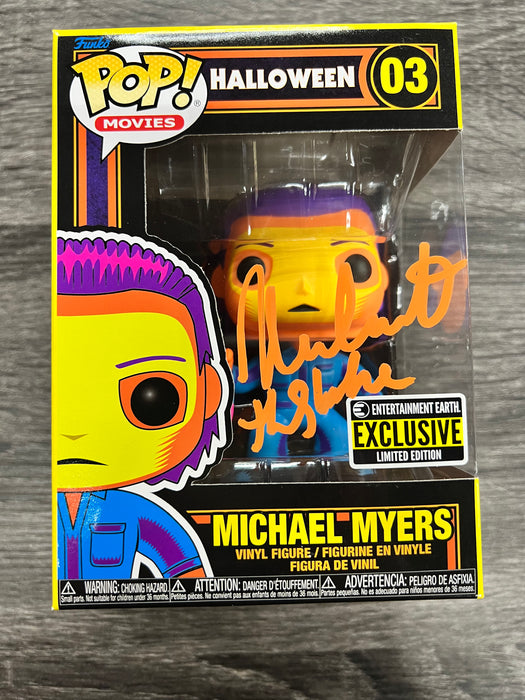 ***Signed*** Michael Myers #03 Entertainment Earth Exclusive Limited Edition Funko Pop! Movies Halloween Black Light