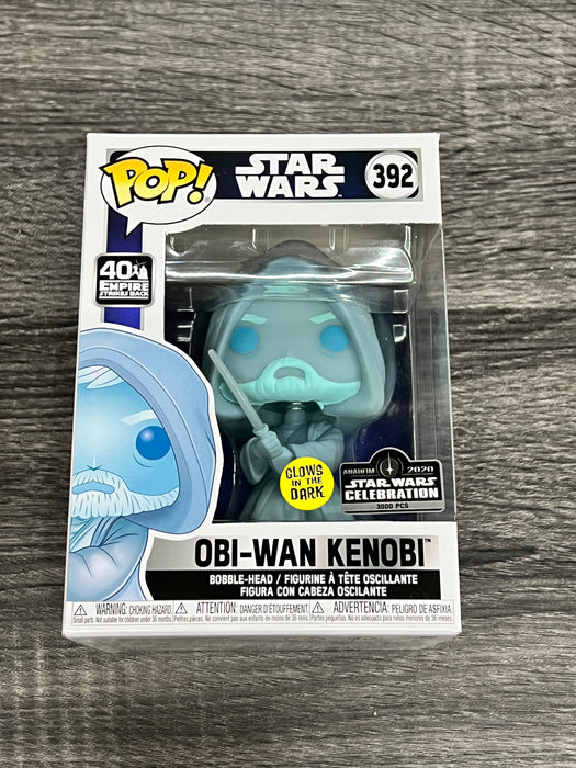 Obi-Wan Kenobi #392 2020 Anaheim Star Wars Celebration (3000 Pcs) Glow In The Dark Funko Pop! Star Wars