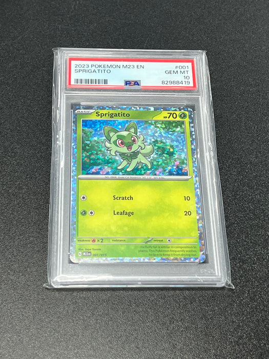 Sprigatito 001/015 M23 EN Pokemon Card PSA Mint 10