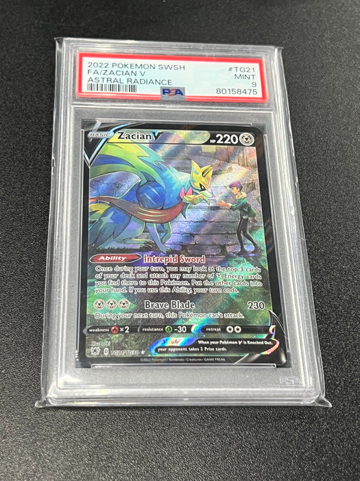 Zacian V TG21/TG30 Astral Radiance Pokemon Card PSA Mint 9