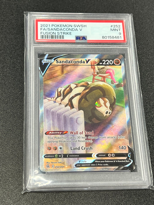 Sandaconda V 252/264 Fusion Strike Pokemon Card PSA Mint 9