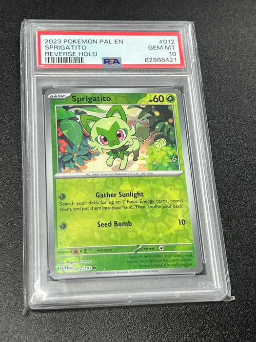 Sprigatito 012/193 Pal En Pokemon Card PSA Mint 10