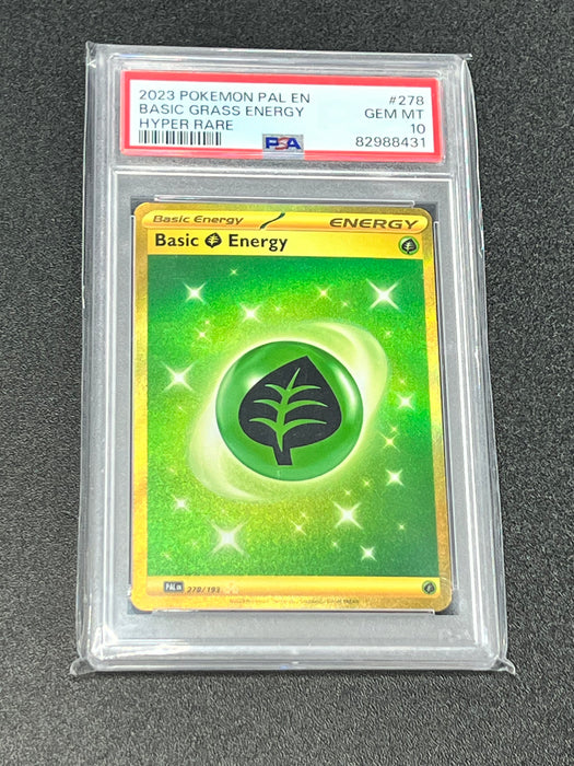Basic Grass Energy 278/193 Pal En Hyper Rare Pokemon Card PSA Mint 10