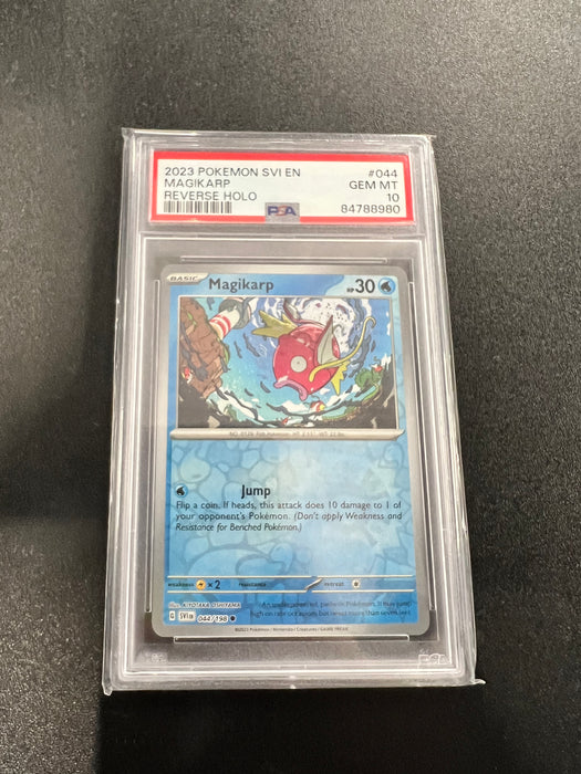 Magikarp 044/198 SVI EN Reverse Holo Pokemon Card PSA Mint 10