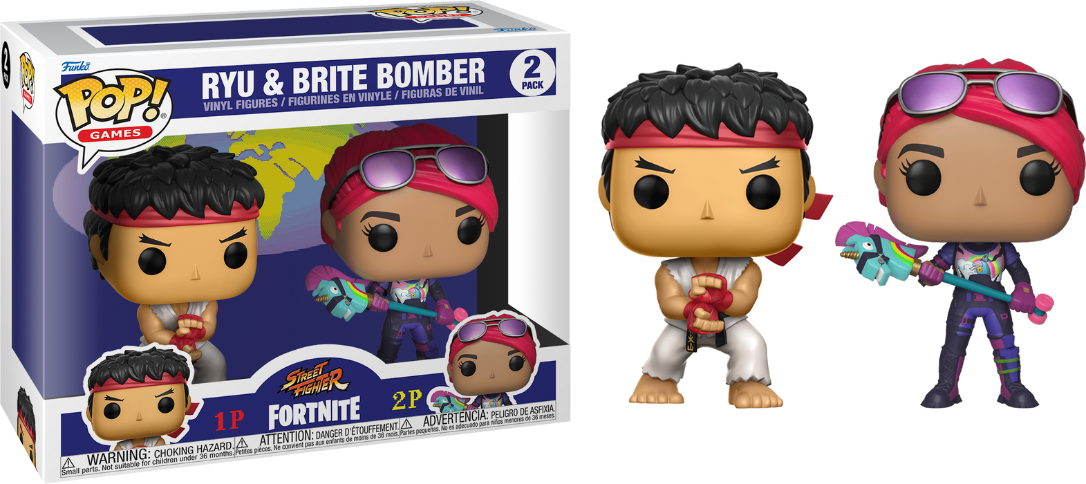 Ryu & Brite Bomber (2-Pack) Funko Pop! Games Street Fighter