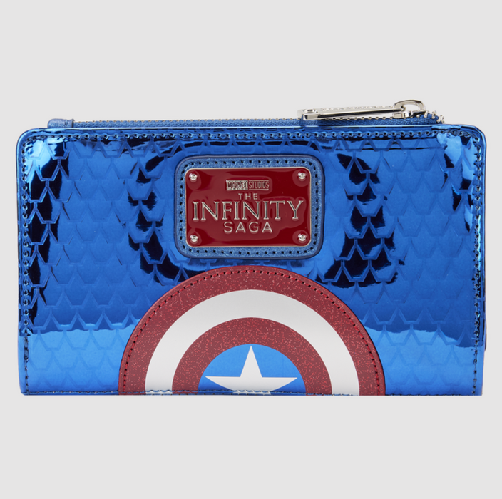 Loungefly Marvel Metallic Captain America Cosplay Flap Wallet