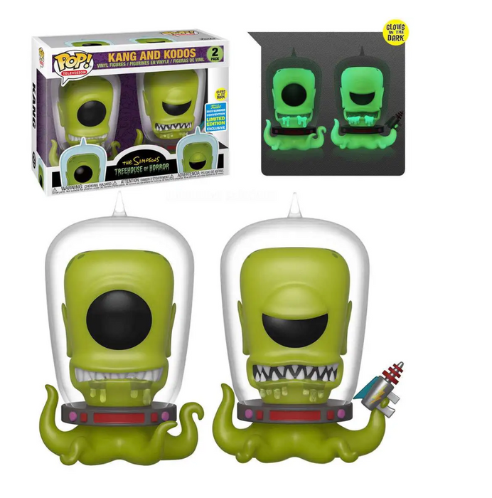 Kang & Kodos (2-Pack) Glow In The Dark 2019 Summer Convention Limited Edition Funko Pop! Television The Simpsons TreeHouse Of Horrors