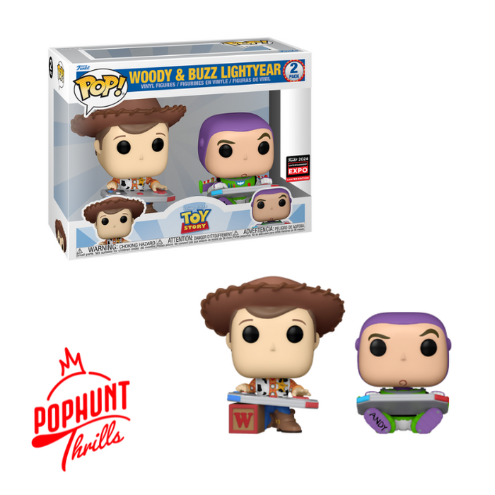 Woody & Buzz Lightyear 2-Pack 2024 Entertainment Convention Exclusive  Expo Funko Pop! Toy Story