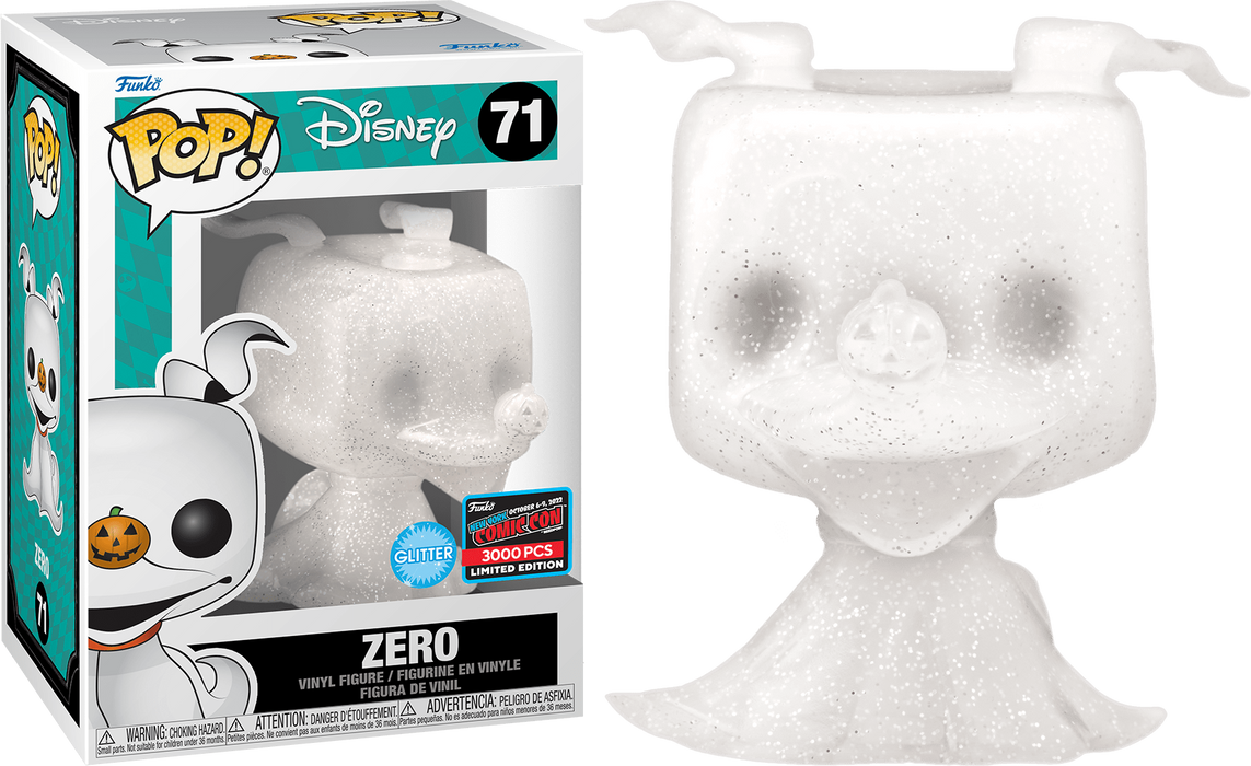 Zero #71 2022 New York Comic Con (3,000 Pcs) Glitter Funko Pop! Disney The Nightmare Before Christmas