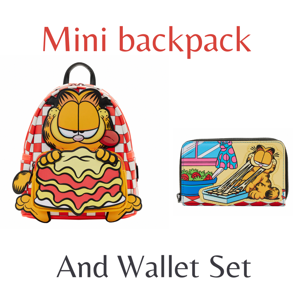 Loungefly Garfield Loves Lasagna Mini Backpack & Wallet Bundle