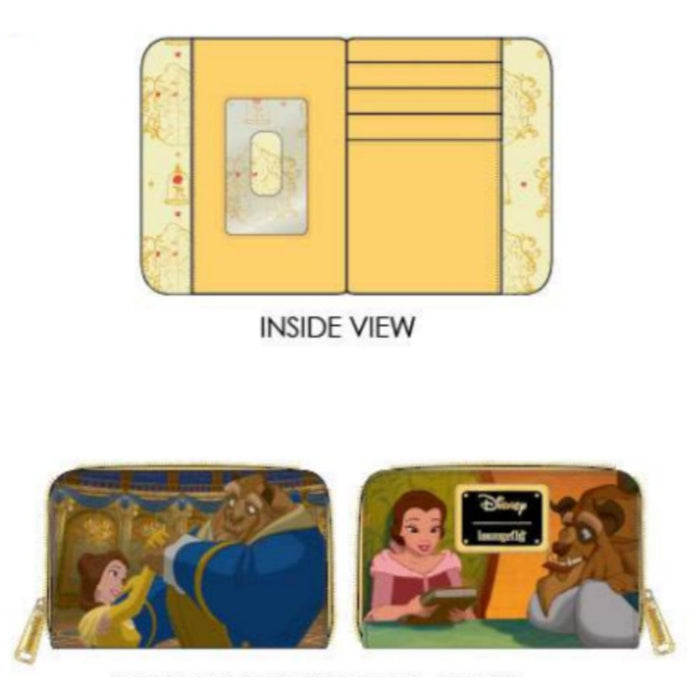 Loungefly Disney Beauty And The Beast Belle Princess Scene Zip Around Wallet