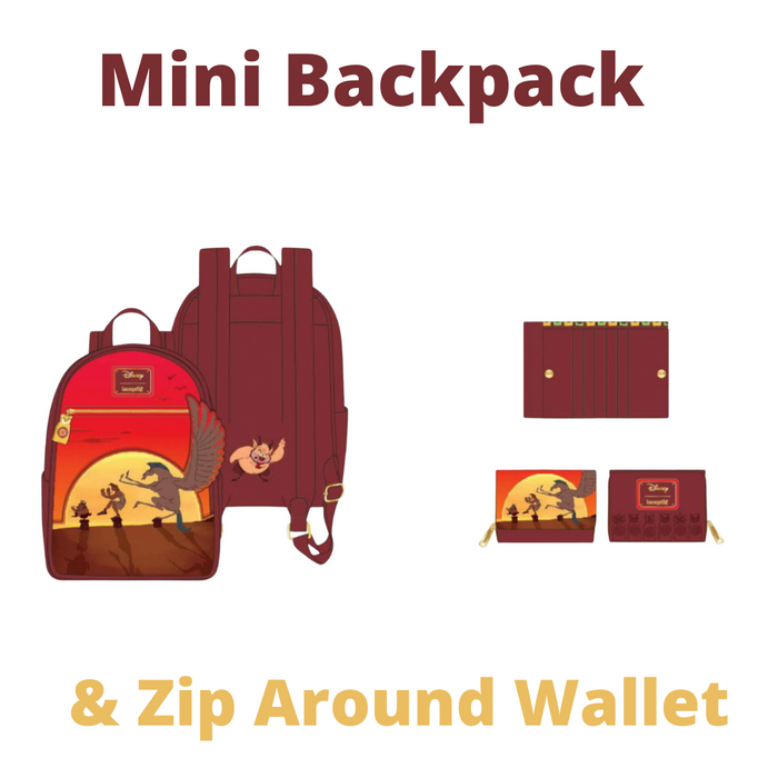 Loungefly Disney  Hercules 25th Anniversary Sunset Mini Backpack & Wallet Bundle