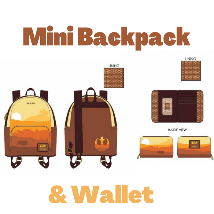 Loungefly Star Wars Lands Jakku Mini Backpack & Wallet Bundle