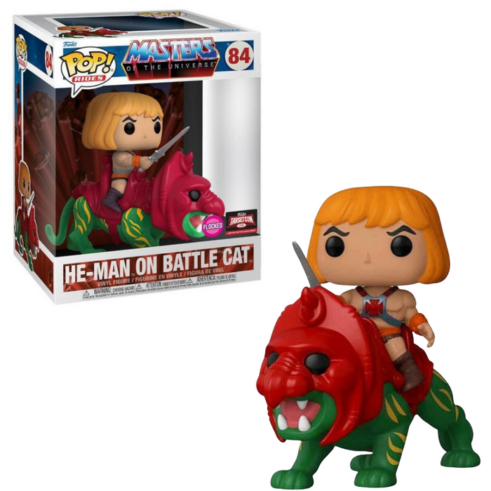 He-Man On The Battlecat #84 Flocked 2022 Target Con Funko Pop! Rides Masters Of The Universe