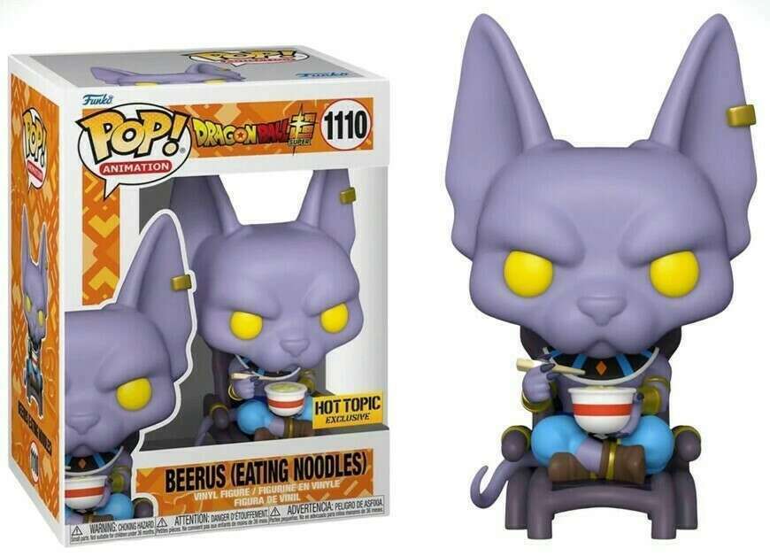 Beerus (Eating Noodles) #1110 Hot Topic Exclusive Funko Pop! Animation DragonBall Super