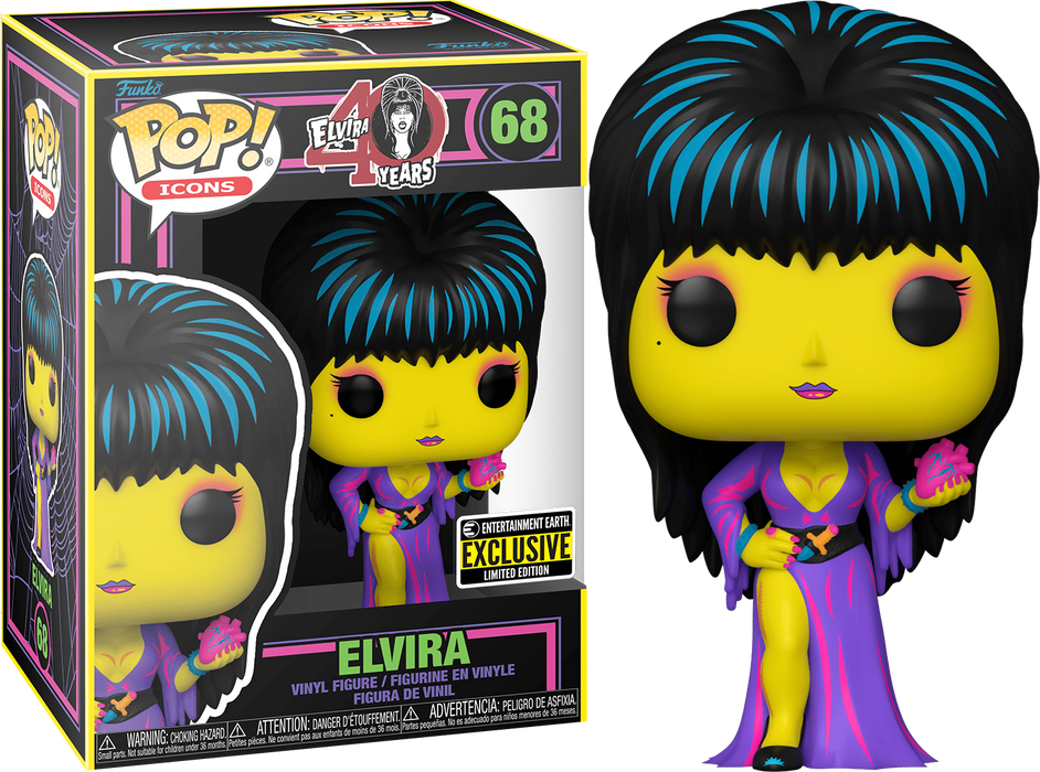 Elvira #68 Funko Pop! Television Elvira 40 Years Black Light