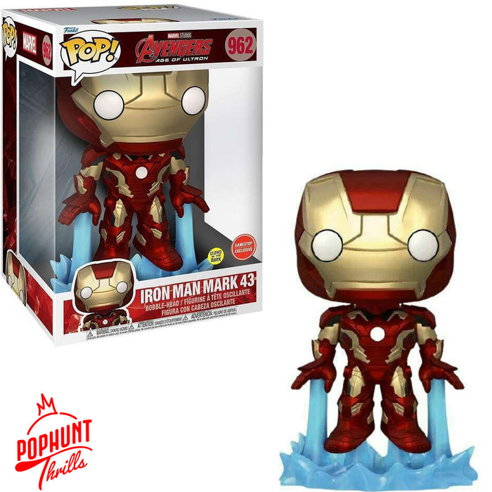 Iron Man Mark 43 (10-Inch Jumbo)(Glow in the Dark) Avengers Age of Ultron  Marvel Funko Pop 962 Special Edition Exclusive