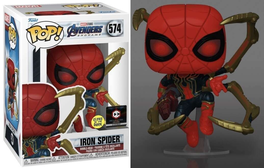 Iron Spider #574 Chalice Collectibles Exclusive Glow In The Dark Funko Pop! Marvel Avengers Endgame