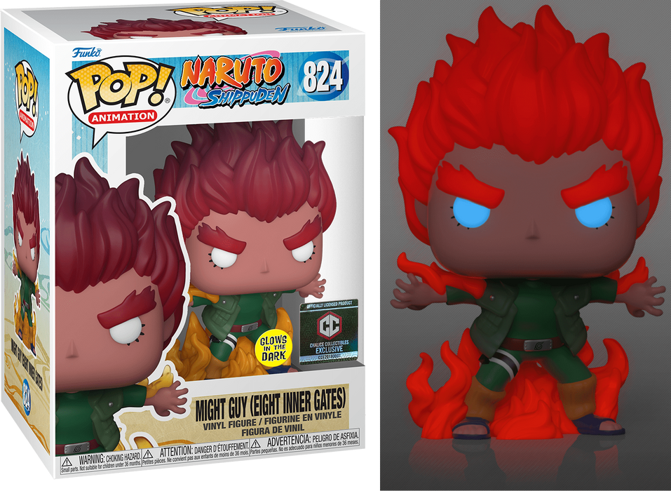 Might Guy (Eight Inner Gates) #824 Chalice Collectibles Exclusive Glow In The Dark Funko Pop! Animation Naruto Shippuden