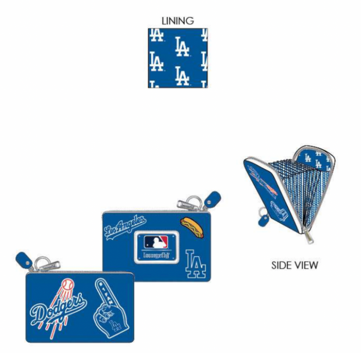 Loungefly LA Dodgers Patches Accordion Wallet MLB