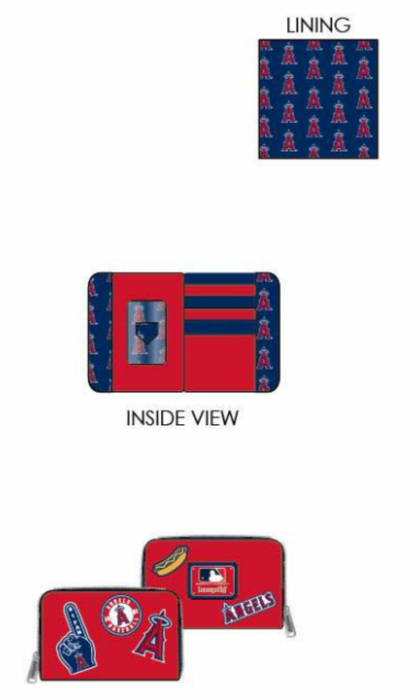Loungefly LA Angels Patches Zip Around Wallet MLB