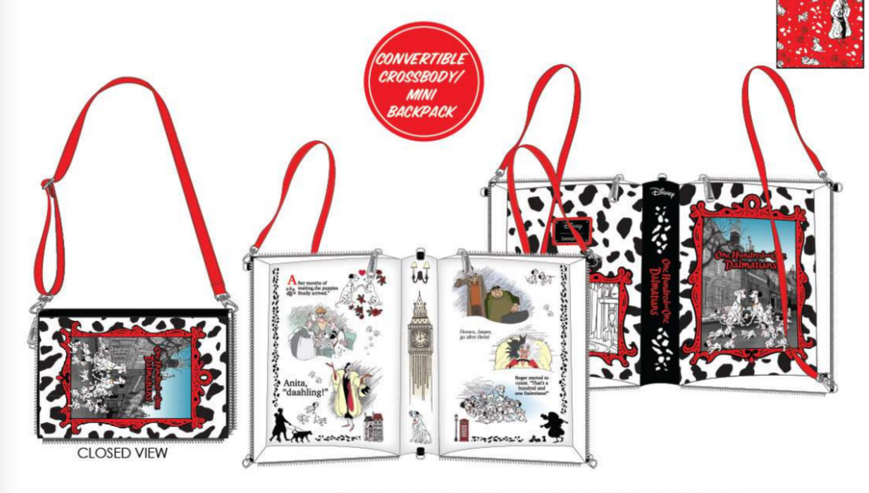 Loungefly Disney Classic Books 101 Dalmatians Convertible Crossbody
