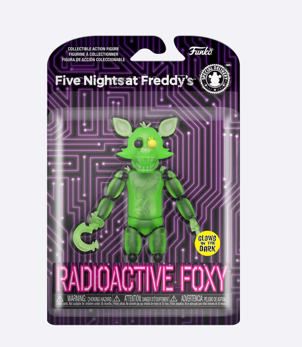 Radioactive Foxy Five Nights At Freddy's Glow In The Dark Special Delivery Funko Articulated Action Figure