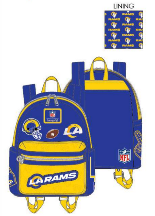 Loungefly NFL Los Angeles Rams Patches Mini Backpack