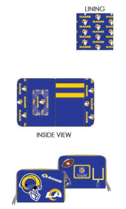 Loungefly NFL Los Angeles Rams Patches Zip Around Wallet