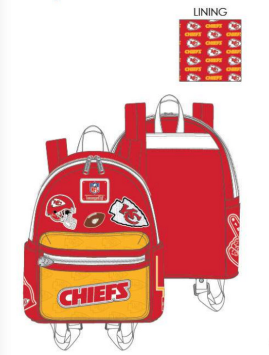 Loungefly NFL Kansas City Chiefs Patches Mini Backpack