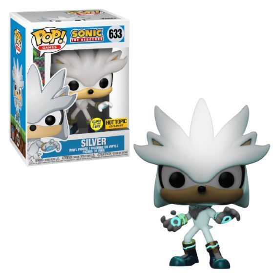 Silver #633 Glow In The Dark Hot Topic Exclusive Funko Pop! Games Sonic The Hedgehog