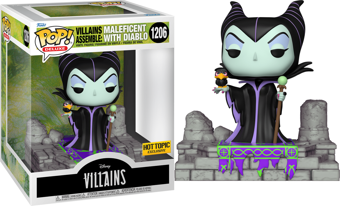 Villains Assemble: Maleficent With Diablo #1206 Hot Topic Exclusive (6-Inch) Funko Pop! Deluxe Sleeping Beauty