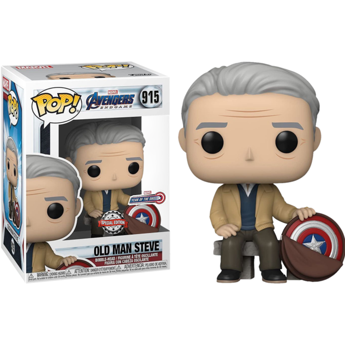Old Man Steve #915 Marvel Year Of The Shield Special Edition Funko Pop! Marvel Avengers End Game